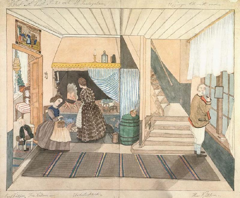 Josabeth Sjoberg IN Stadstjanare Kallboms kok,akvarell about oil painting image